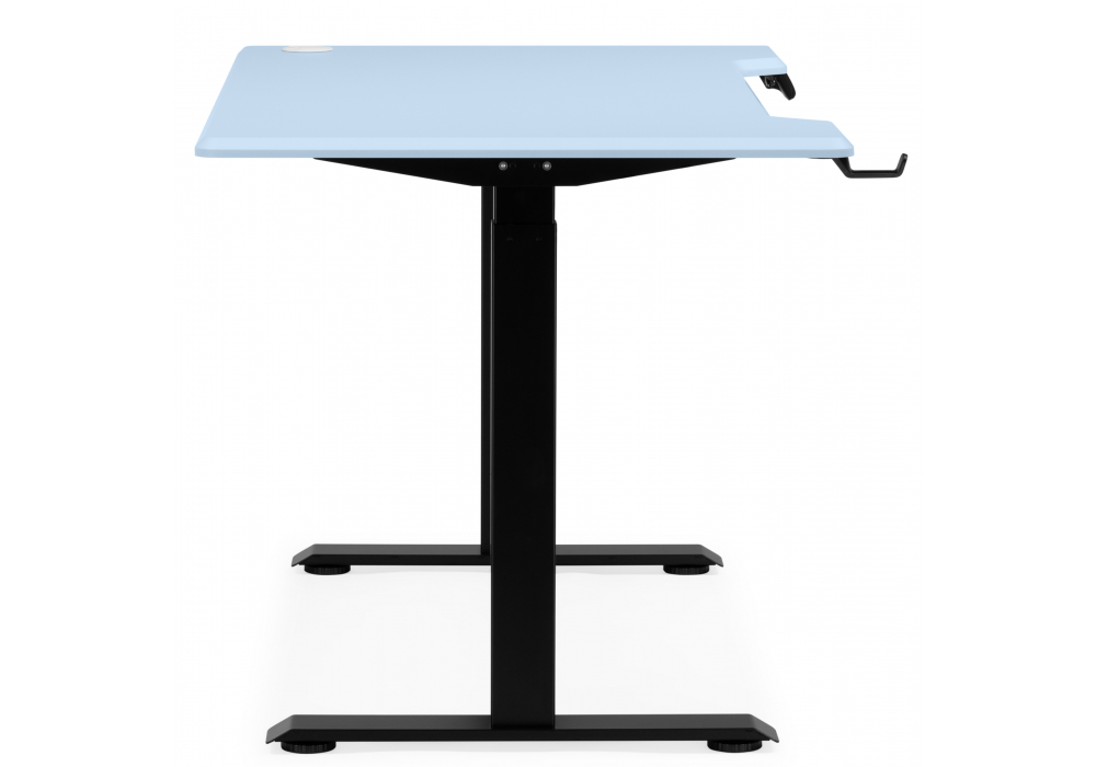 фото компьютерный стол регулируемый woodville маркос 120х75 голубой / черный 614594 | 220svet.ru