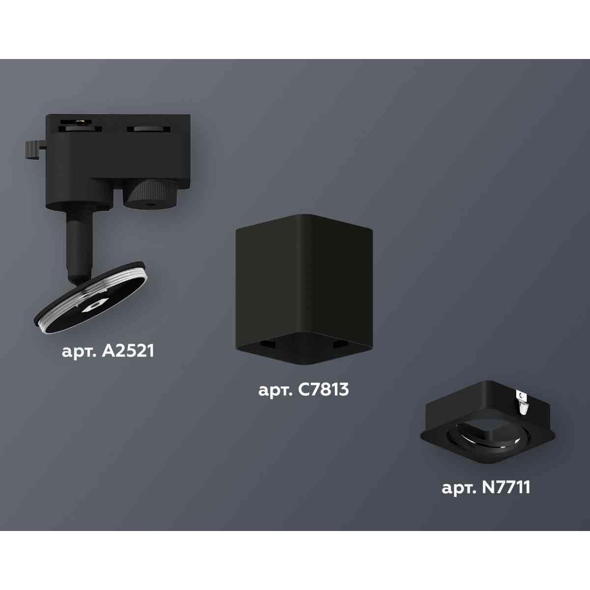 фото комплект трекового светильника ambrella light track system xt7813010 sbk черный песок (a2521, c7813, n7711) | 220svet.ru