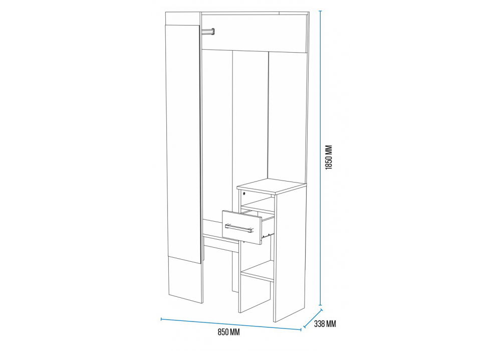 фото прихожая woodville рогес белая 602819 | 220svet.ru