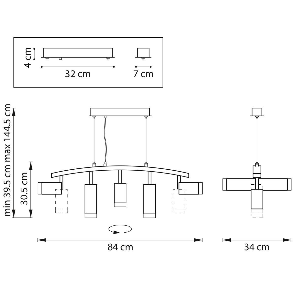 фото подвесная люстра lightstar rullo (571735+214437-3+214486-2+202430-5) lr7353738620 | 220svet.ru