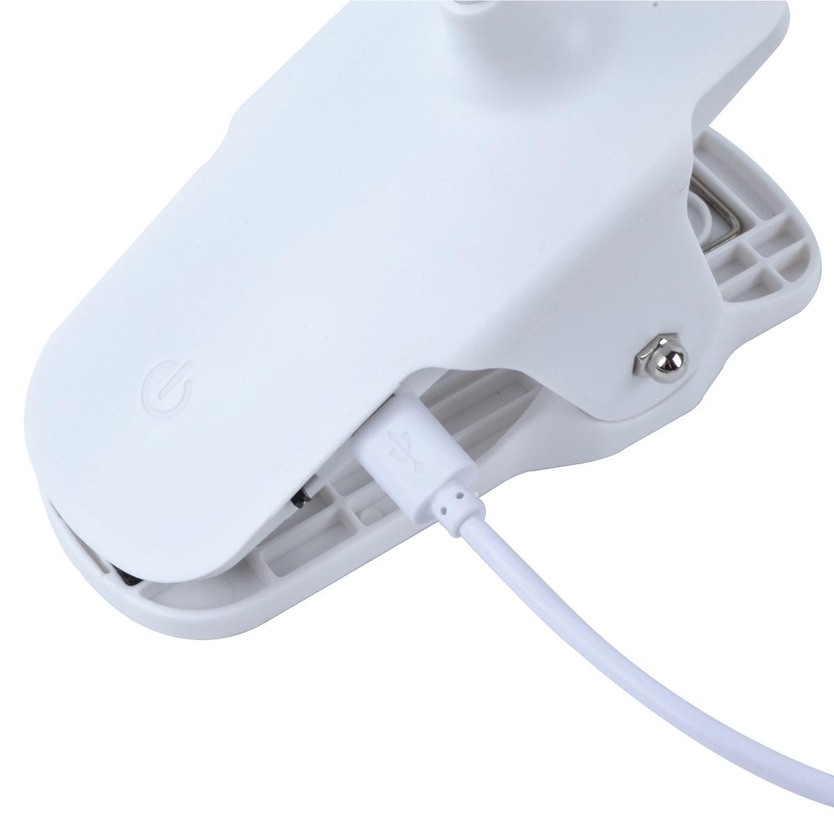 фото настольная лампа на прищепке uniel ulm-d605 4w/3000-6000k/dim white ul-00010742 | 220svet.ru