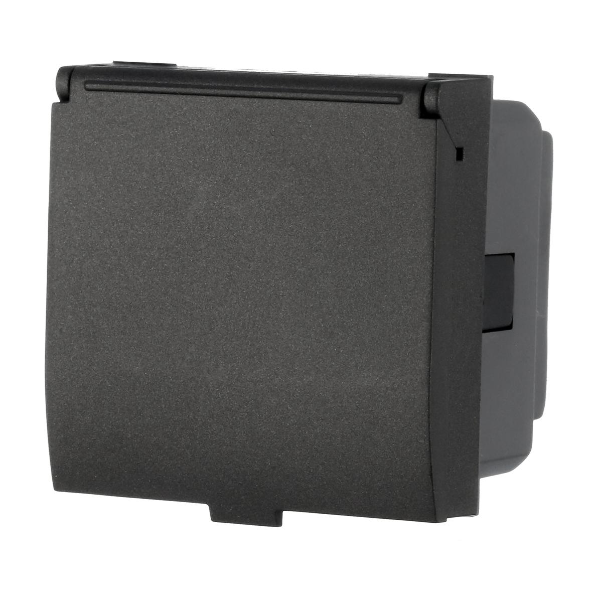 фото розетка lk studio с з/к, шторками и крышкой (черный бархат) lk45 851508-1 | 220svet.ru