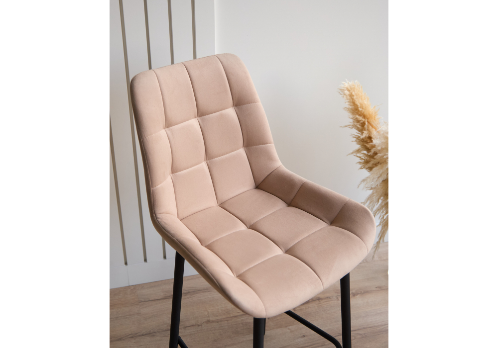 фото барный стул вращающийся woodville челси 360 бежевый (zd 210) / черный 632558 | 220svet.ru