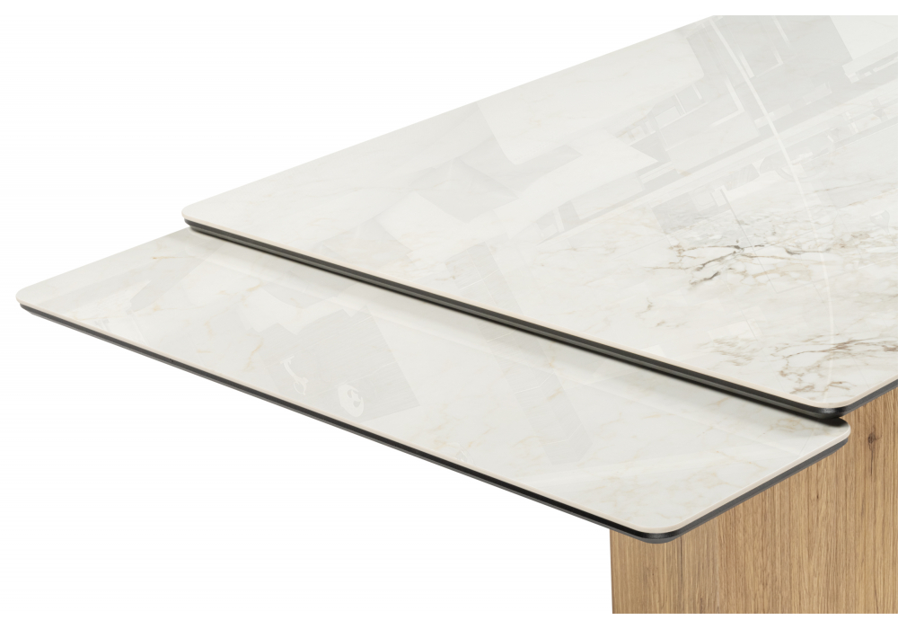 фото керамический стол керамический woodville монерон 200x100 brecha crema elegance / дуб монтана 621193 | 220svet.ru