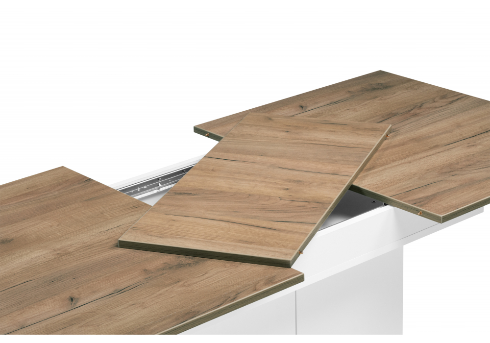 фото стол деревянный раскладной woodville carla белый / крафт золотой 621111 | 220svet.ru