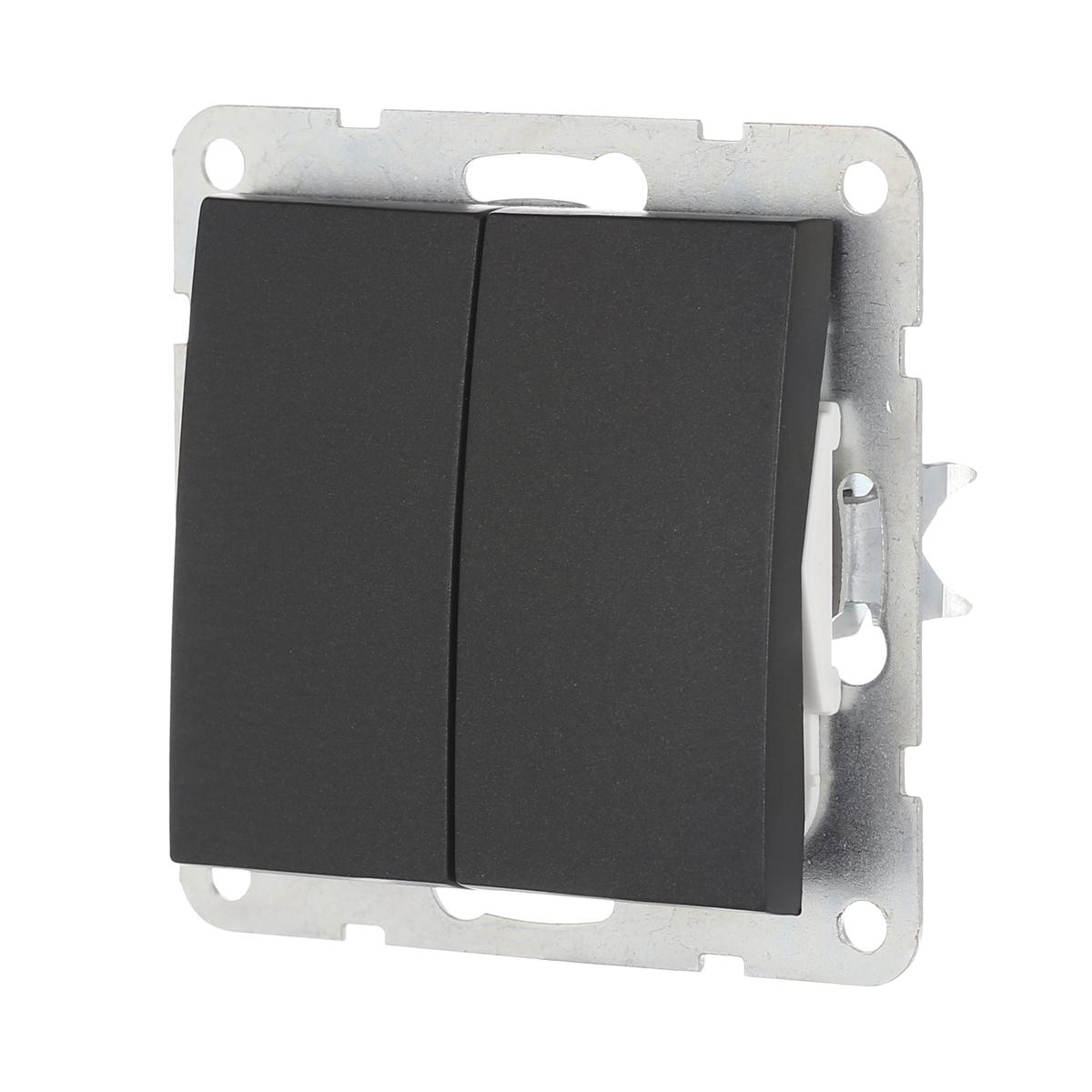 фото переключатель lk studio 2-кл., с двух мест (схема 6+6) 16 a, 250 b (черный бархат) lk60 861308-1 | 220svet.ru