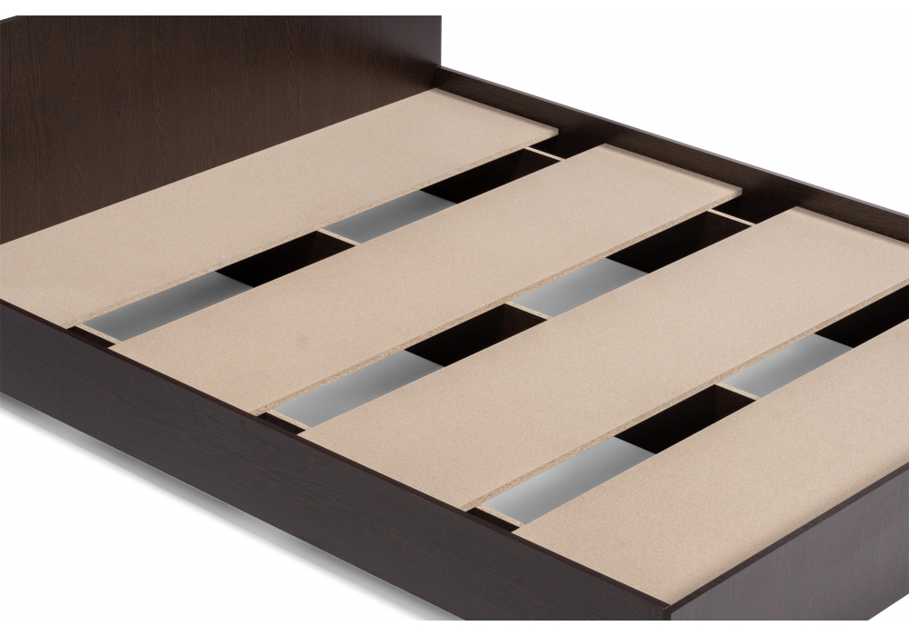 фото двуспальная кровать woodville адайн 160х200 венге / венге 507385 | 220svet.ru