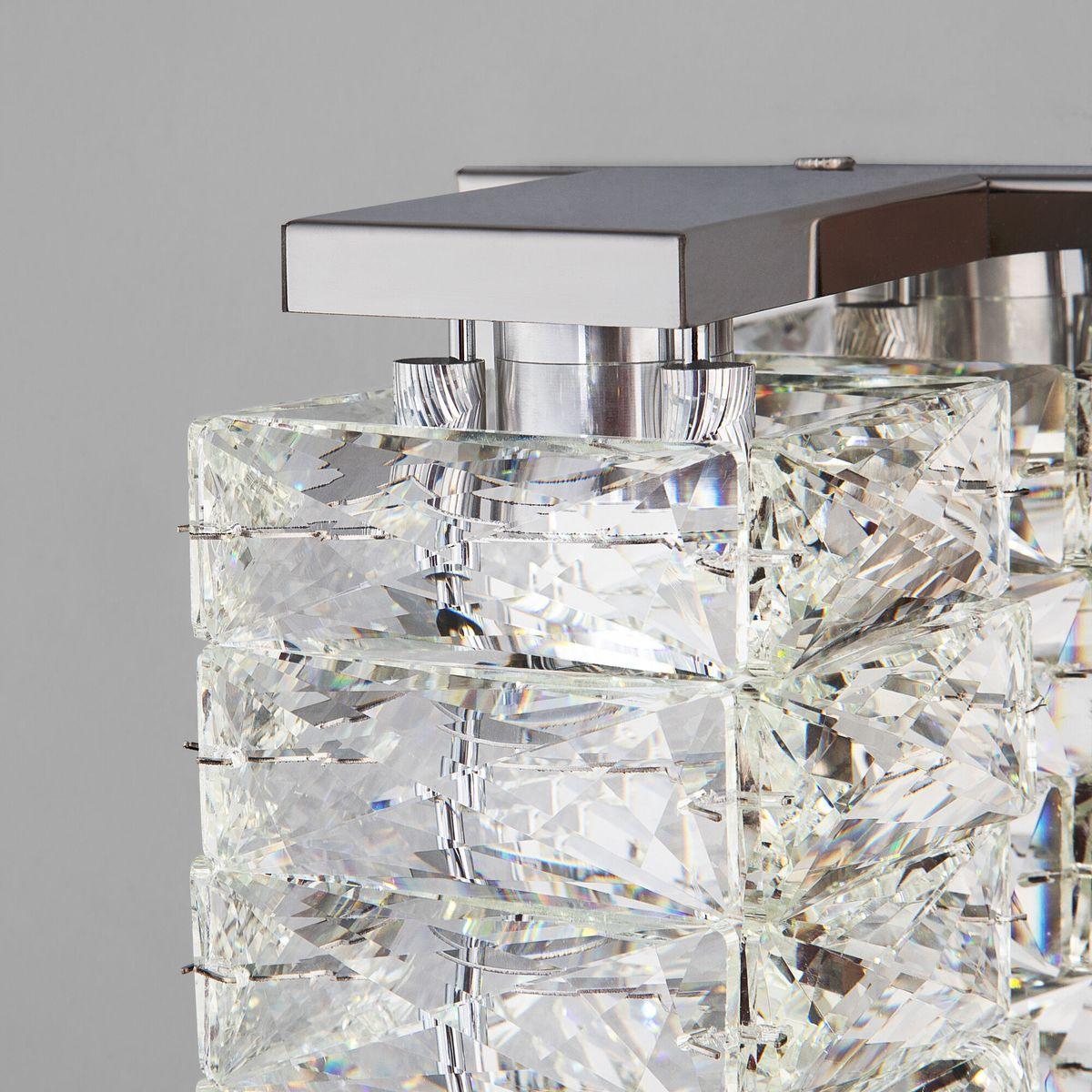 фото настенный светодиодный светильник eurosvet 40259 led хром/ прозрачный хрусталь strotskis | 220svet.ru