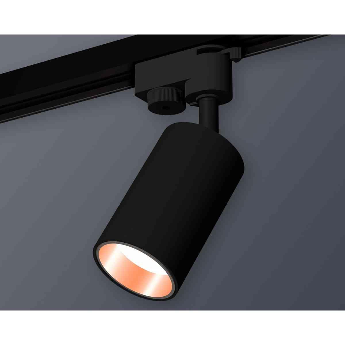 фото комплект трекового светильника ambrella light xt6323024 sbk/ppg черный песок/золото розовое полированное (a2521, c6323, n6114) | 220svet.ru