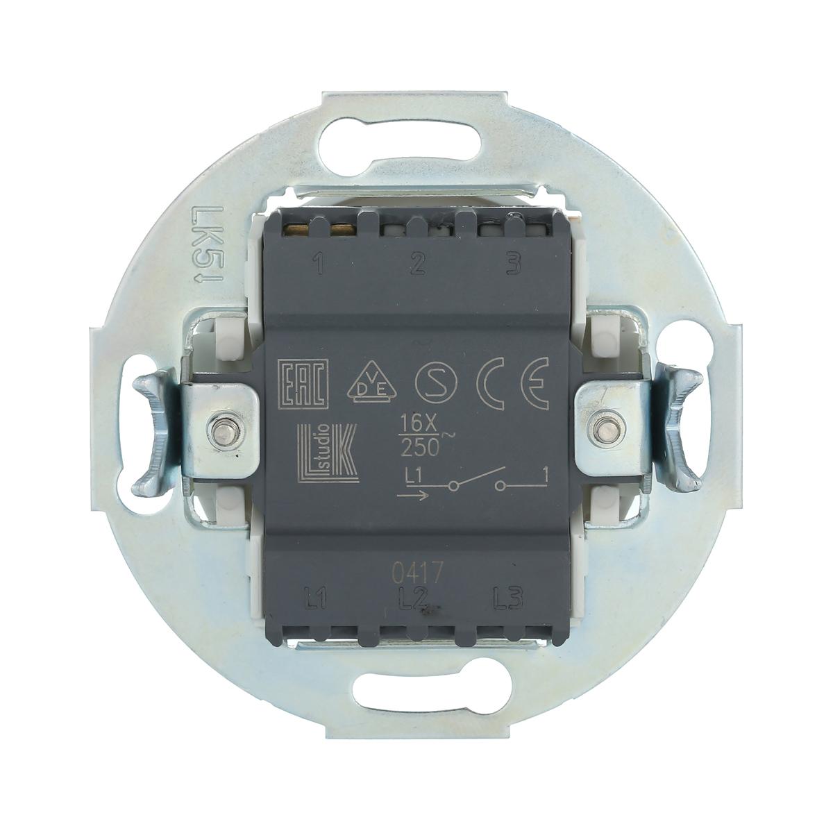 фото выключатель lk studio одноклавишный (схема 1) 16 а, 250 в (белый) vintage 880104-1 | 220svet.ru