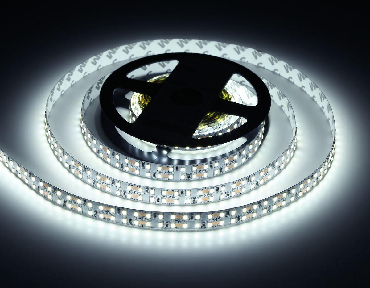 фото светодиодная лента холодный белый ambrella light 24w/m 240led/m 2835smd 6500к 5m gs1703 | 220svet.ru