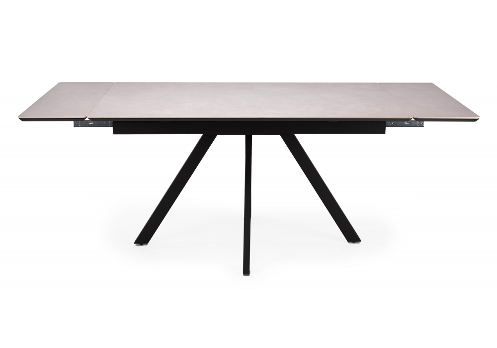 фото керамический стол раскладной 140(200)х80 woodville вилли серый / черный 625828 | 220svet.ru