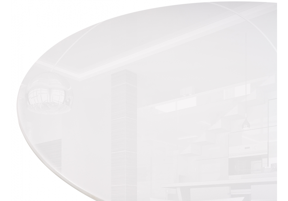 фото стол стеклянный woodville rock 100х75 white / black 15536 | 220svet.ru