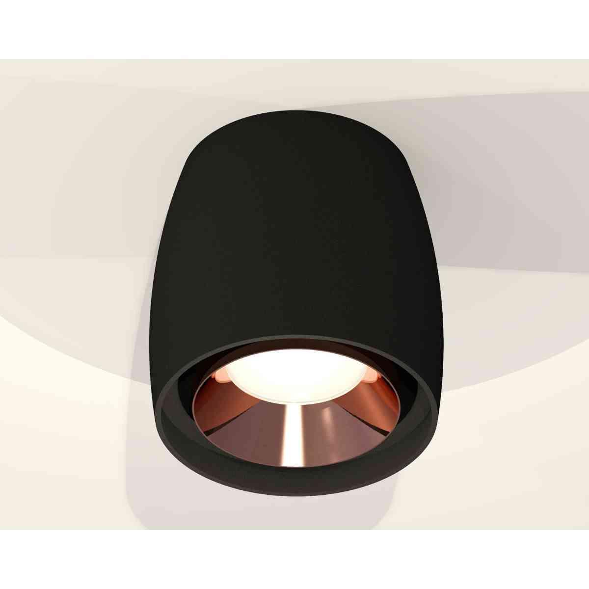 фото комплект накладного светильника ambrella light techno spot xs1142005 sbk/ppg черный песок/золото розовое полированное (c1142, n7035) | 220svet.ru
