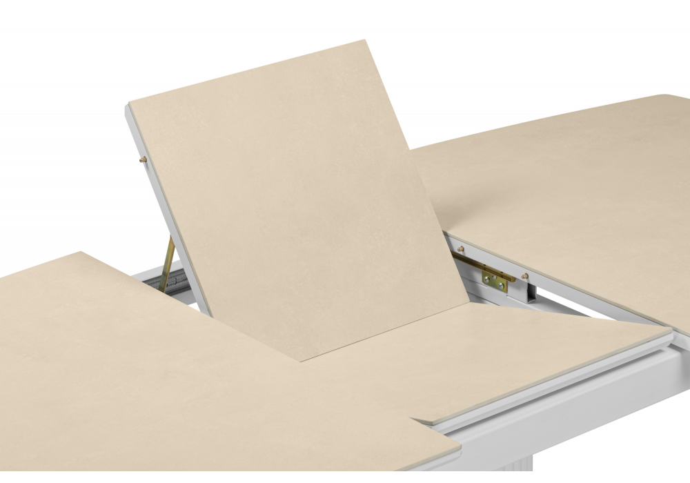 фото керамический стол 140(180)х80 раскладной woodville фестер okara light yellow / белый 664928 | 220svet.ru