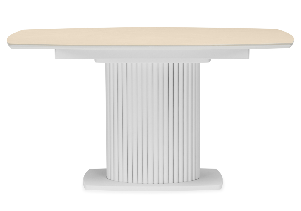 фото керамический стол раскладной woodville фестер 160(200)х90 okara light yellow / белый 664931 | 220svet.ru