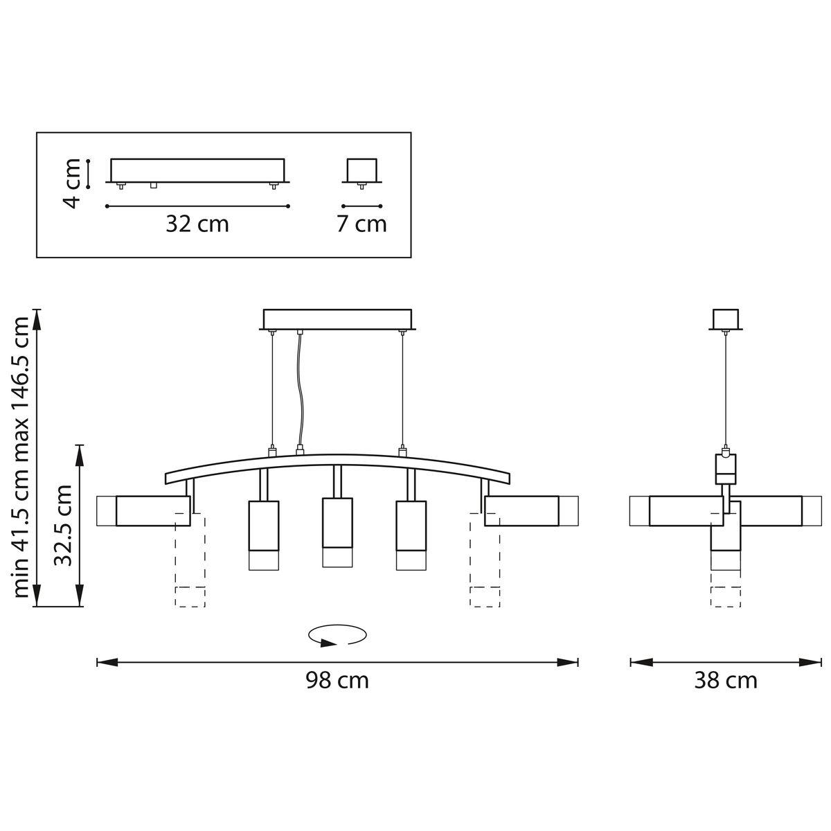 фото подвесная люстра lightstar rullo (571735+214436-3+214487-2+202431-5) lr7358723631 | 220svet.ru