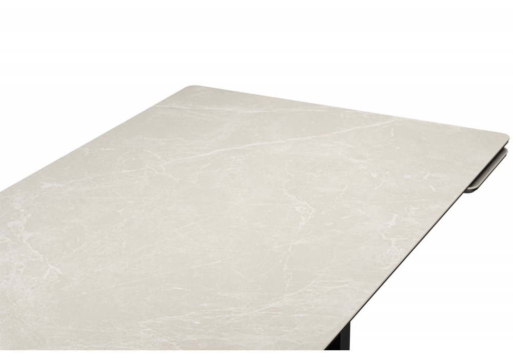 фото керамический стол раскладной 200x100 woodville монерон burberry bianco matt / черный 621192 | 220svet.ru