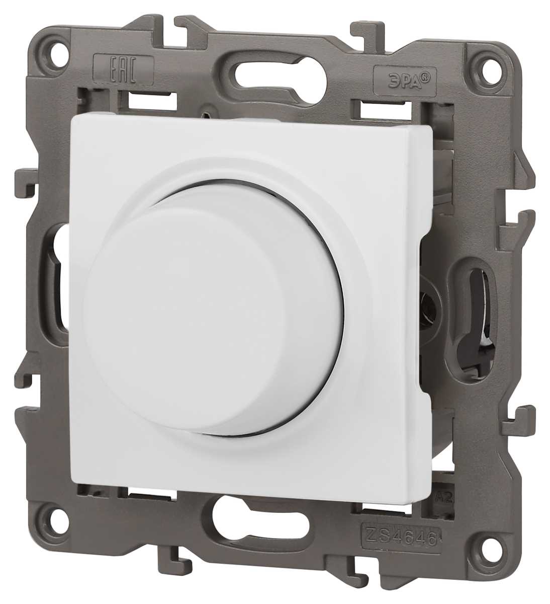 фото светорегулятор эра elegance 14-4101-01м поворотно-нажимной, 400ва 230в, белый матовый б0065779 | 220svet.ru