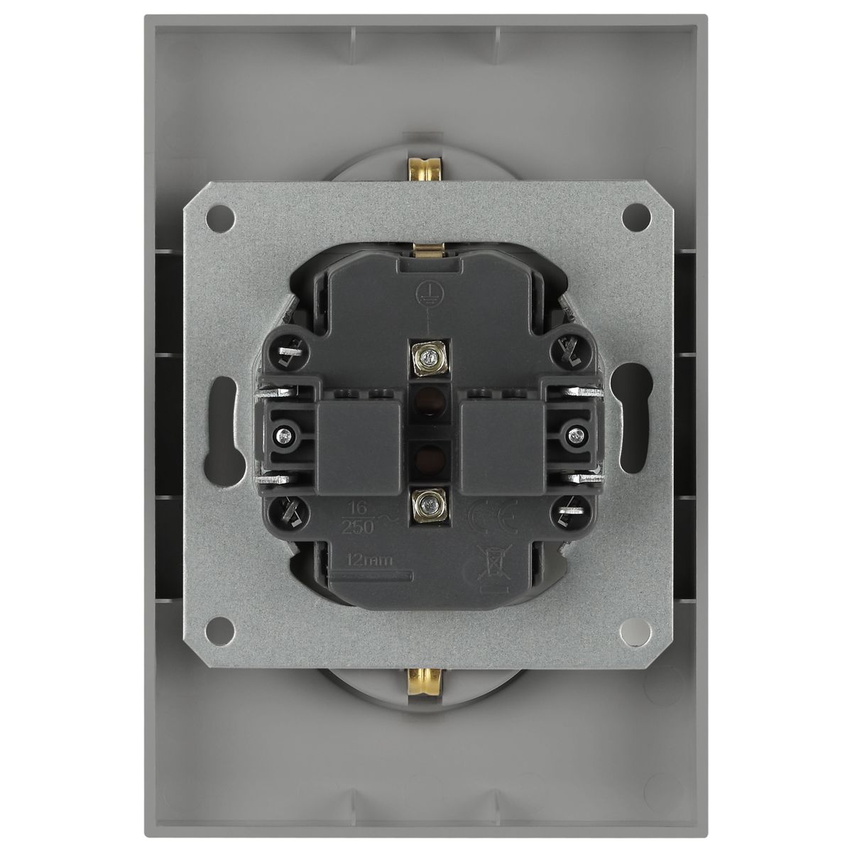 фото розетка эра arktik 16-2105-03 двойная с заземлением 2x2p+e schuko со шторками 16а-250в алюминий б0070456 | 220svet.ru