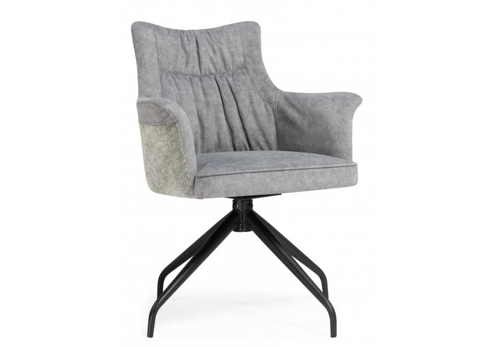 фото стул крутящийся на металлокаркасе woodville kaser 360 grey / black 15841 | 220svet.ru
