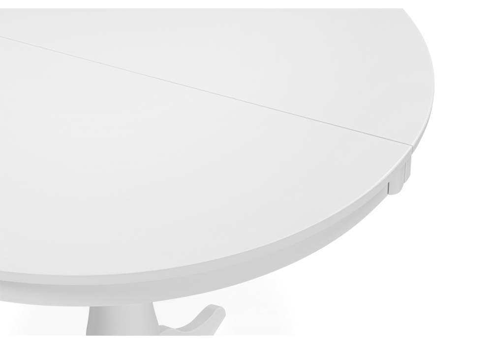 фото стол деревянный раскладной 90(130)x90 woodville амадей белый матовый 620601 | 220svet.ru