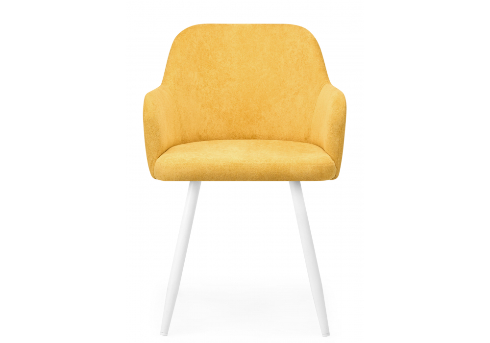 фото стул на металлокаркасе woodville инфини горчичный (ocean 016) / белый 631754 | 220svet.ru