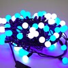 Миниатюра фото гирлянда нить, шарики 2.3см., 10м., 100 led, холодный белый, без мерцания, резиновый черный пвх провод. 05-1979 | 220svet.ru