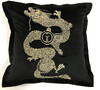 Миниатюра фото подушка декоративная с вышивкой "дракон" черная garda decor 70sw-30937 | 220svet.ru