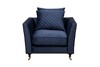 Миниатюра фото кресло велюровое темно-синее garda decor sorrento1-colt034 | 220svet.ru