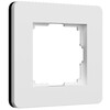 Миниатюра фото рамка на 1 пост белый/черный werkel split soft-touch w0013068 | 220svet.ru