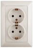 Миниатюра фото розетка эра elegance 14-4108-03 2p+e 16a-250в со шторками с usb type-a+c 5в-3а алюминий б0067741 | 220svet.ru