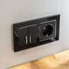 Миниатюра фото выключатель двухклавишный с подсветкой werkel черные матовый w1120108 | 220svet.ru
