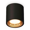 Миниатюра фото комплект накладного светильника ambrella light techno spot xs7532024 sbk/pyg черный песок/золото желтое полированное (c7532, n7014) | 220svet.ru