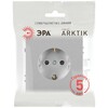 Миниатюра фото розетка эра arktik 16-2101-03 с заземлением 2p+e schuko 16а-250в алюминий б0070416 | 220svet.ru