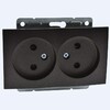 Миниатюра фото розетка 2к двойная mono electric despina/ larissa 16a 250v винтовое подключение графит 500-002005-121 | 220svet.ru
