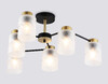 Миниатюра фото потолочная люстра на штанге ambrella light traditional loft tr tr303325/6 bk/gd | 220svet.ru