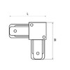 Миниатюра фото коннектор трековый однофазный l-образный серый lightstar barra 502129 | 220svet.ru