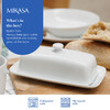 Миниатюра фото масленка фарфоровая mikasa chalk 21 см белая kitchen craft | 220svet.ru